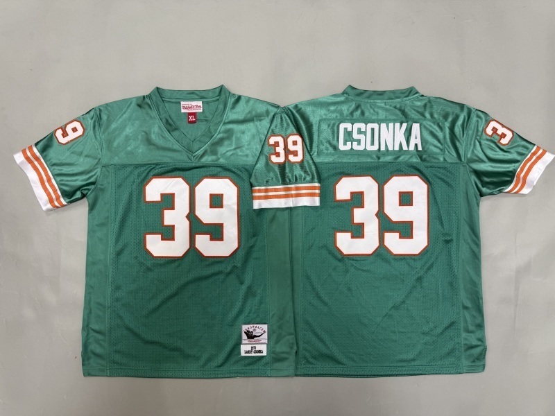 Youth Miami Dolphins #39 Csonka Green Throwback Limited Nike NFL Jersey 01